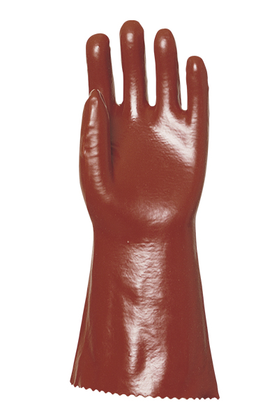 PVC-Handschuh 40 cm, rot, Grösse 10