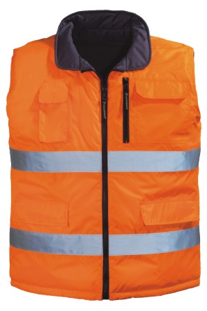Warnweste HI-WAY orange/grau, wendbar
