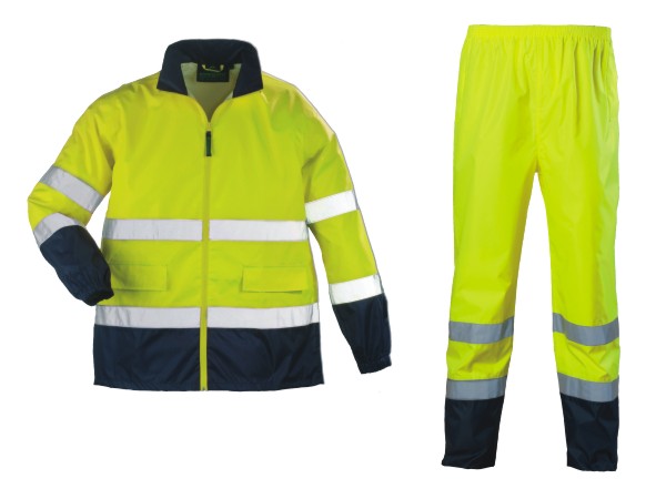 Warnschutz-Regenbekleidungsset HI-WAY gelb/blau