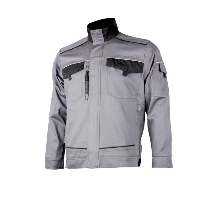 Arbeitsjacke GREENLAND hellgrau-schwarz