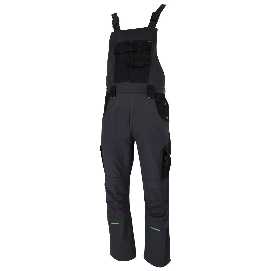 Work Bib & Brace NORTH TECH grau-grün