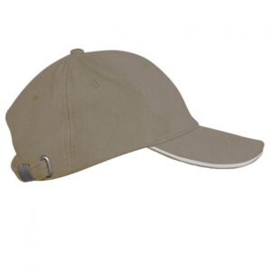 KA011BEWH US-Mütze Orlando, beige/weiss, 6 Felder, b
