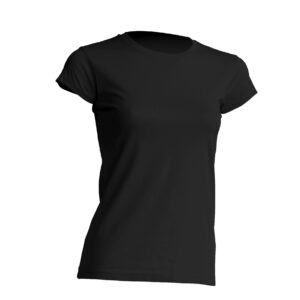 Frau T-shirt kurzarm, schwarz, 150gr,
