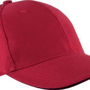 kp011-red_black-a1 US-Mütze Orlando, rot/schwarz, 6 Felder, Messingverschluss